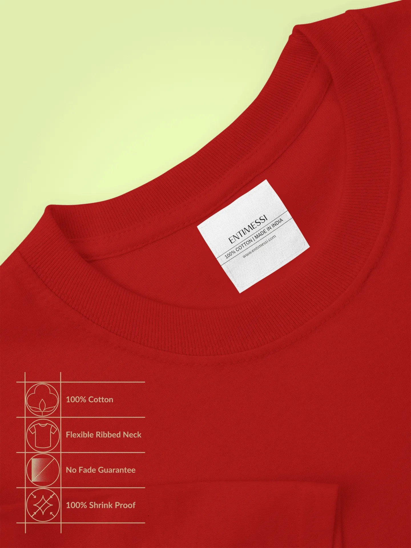Unisex Regular Fit T-Shirt - Cotton, Bio-Washed (Brick Red)