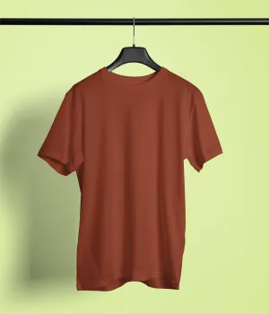 Unisex Regular Fit T-Shirt - Cotton, Bio-Washed (Brick Red)