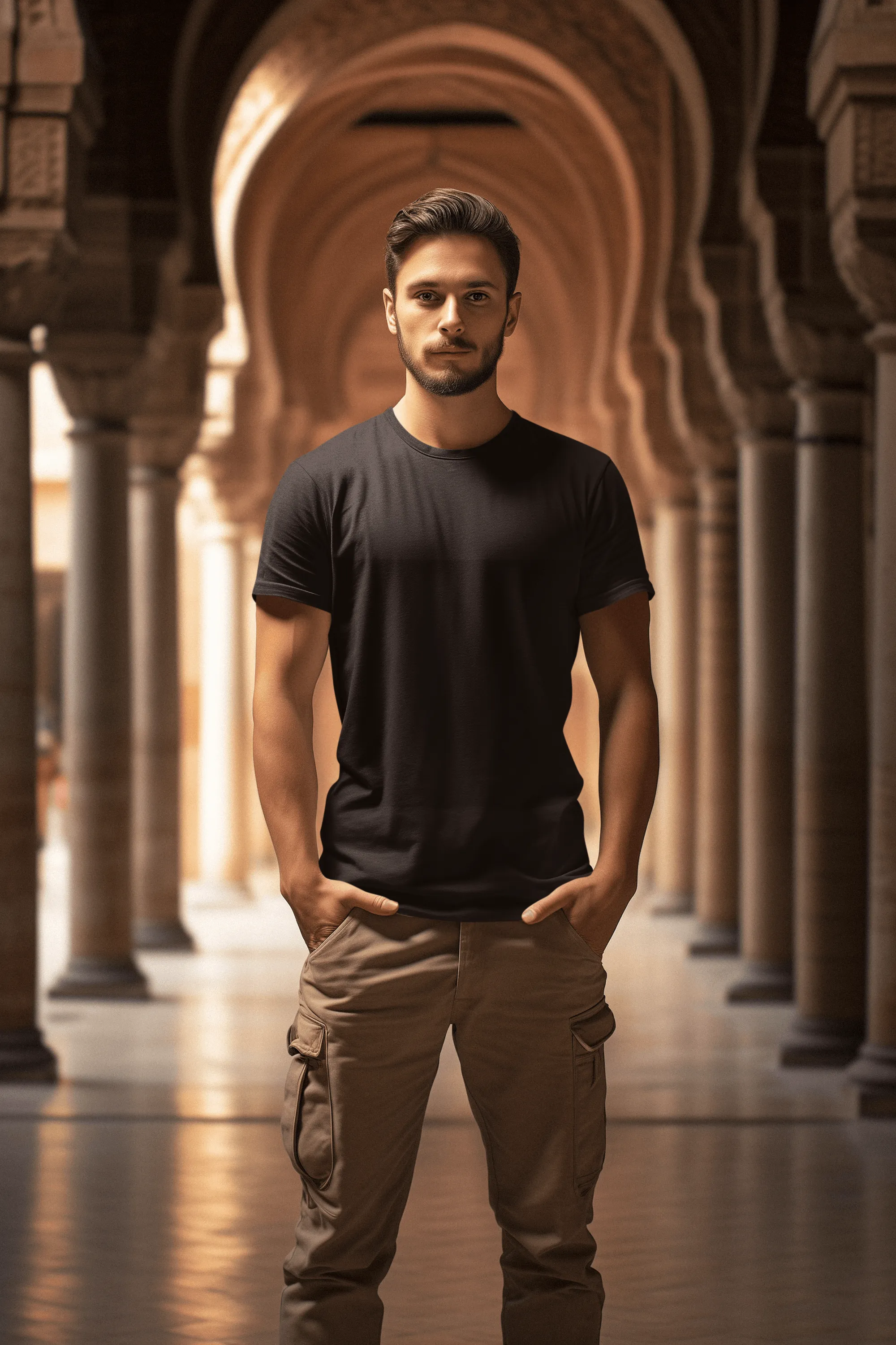 Unisex Regular Fit T-Shirt - Cotton, Bio-Washed (Brick Red)
