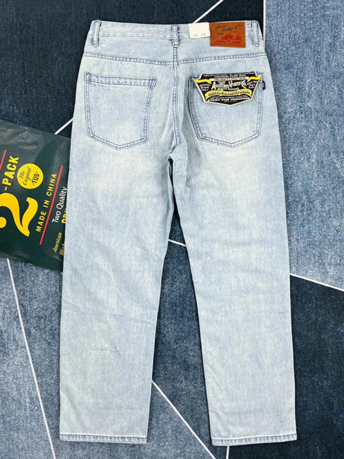 UrbanEase Herren Frühling Sommer Patchwork Stickerei Jeans