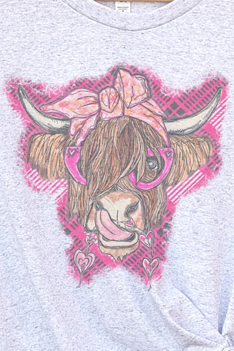Valentine Cow Tri-Blend Short Sleeve Tee