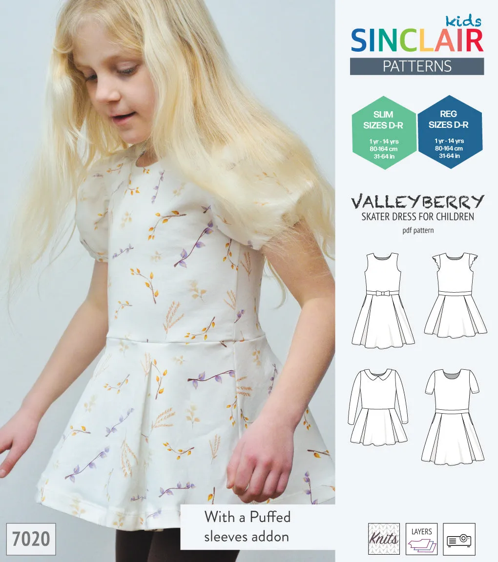 Valleyberry skater dress for children (PDF)