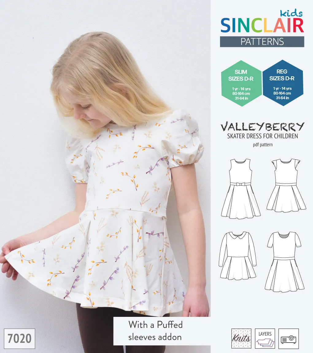 Valleyberry skater dress for children (PDF)