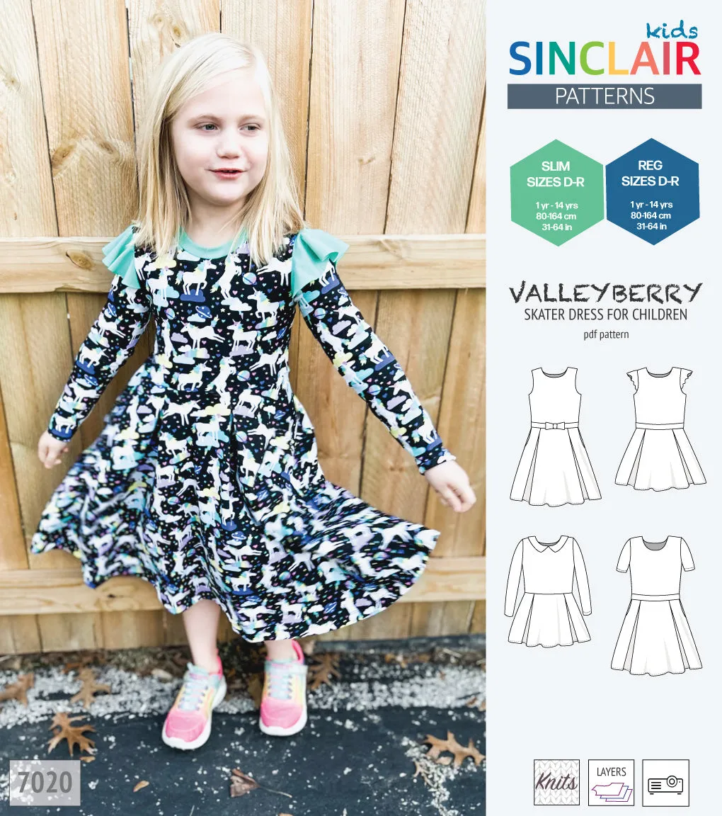 Valleyberry skater dress for children (PDF)