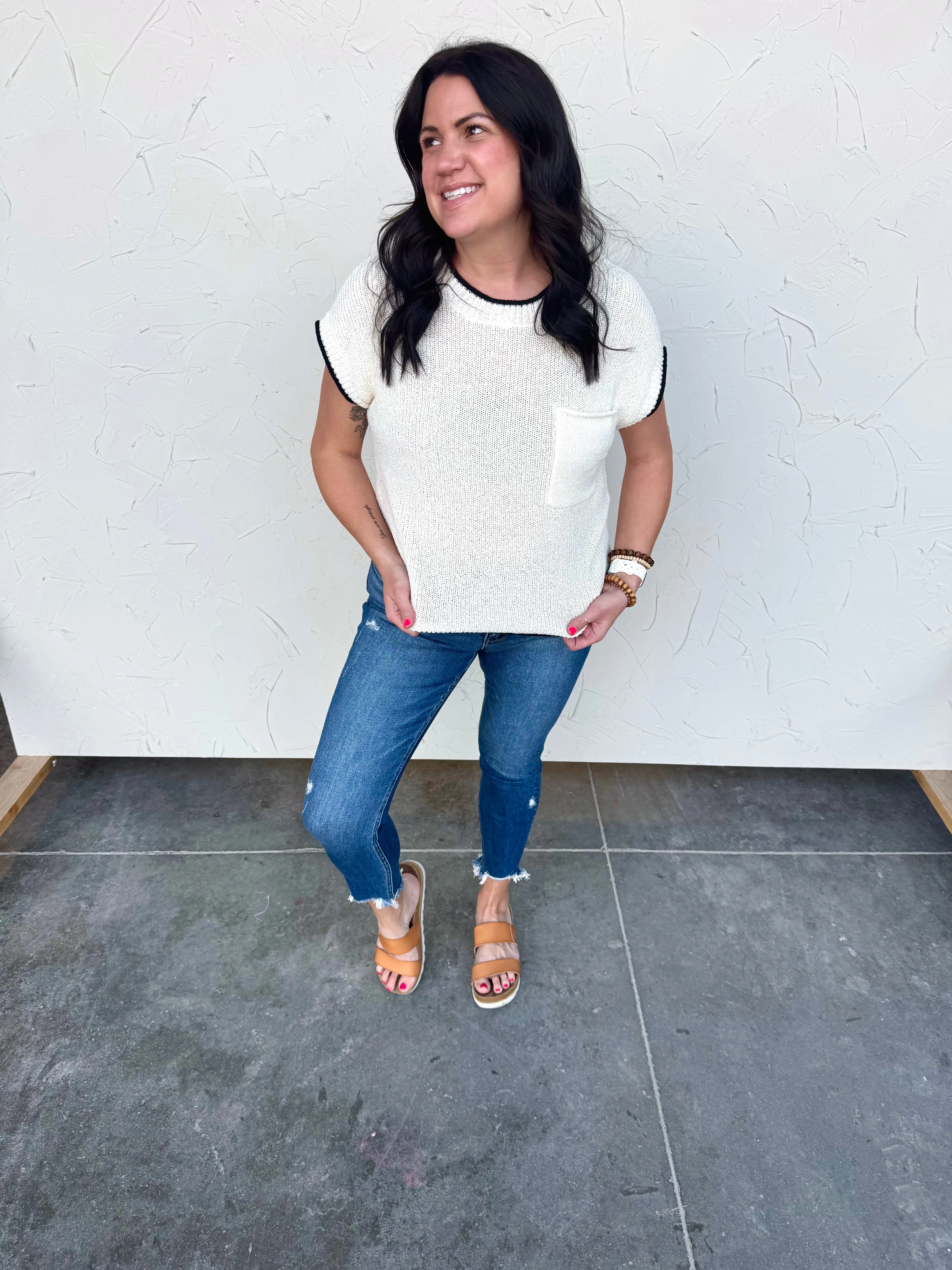 Vanilla Trim Crochet Top