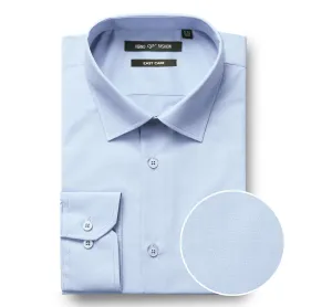 VERNO Light Blue Classic Fit Long Sleeve Travel Easy-Care Cotton Dress Shirt CS0221