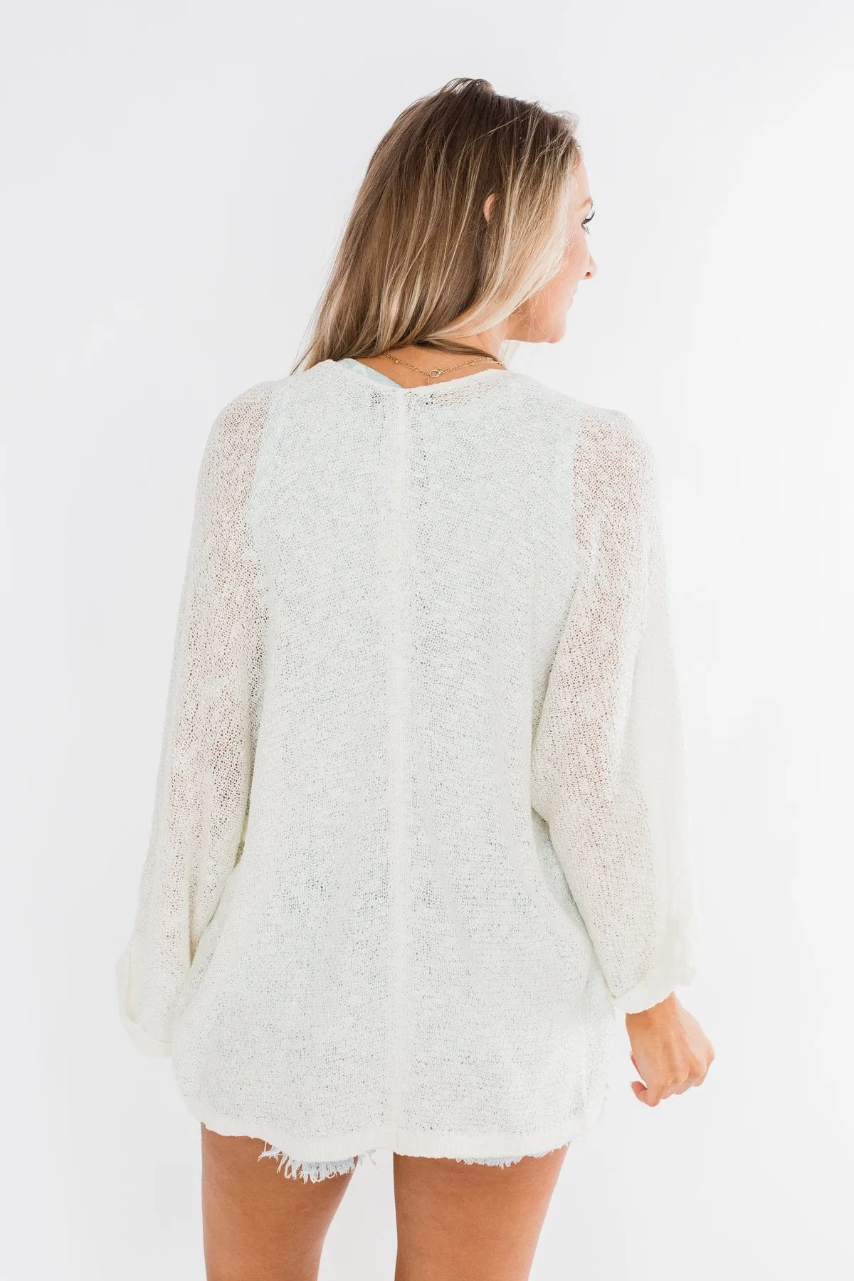 Waiting On A Miracle Knitted Cardigan- Ivory