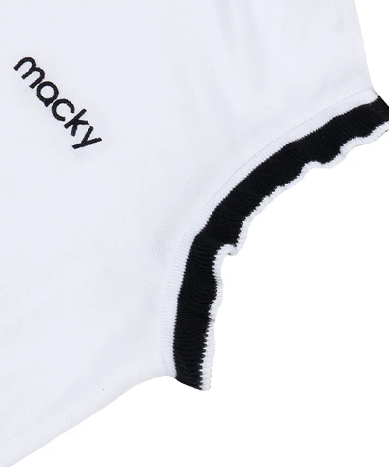 [Warehouse Sale] MACKY Golf: Frill Logo Sleeveless - White
