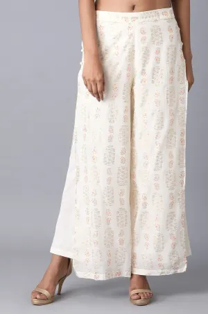 White Loose Fit Palazzo