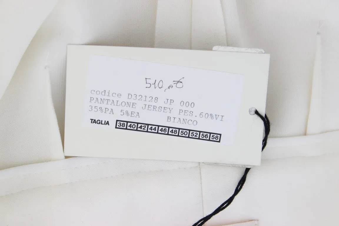 White Stretch Sequined Pants