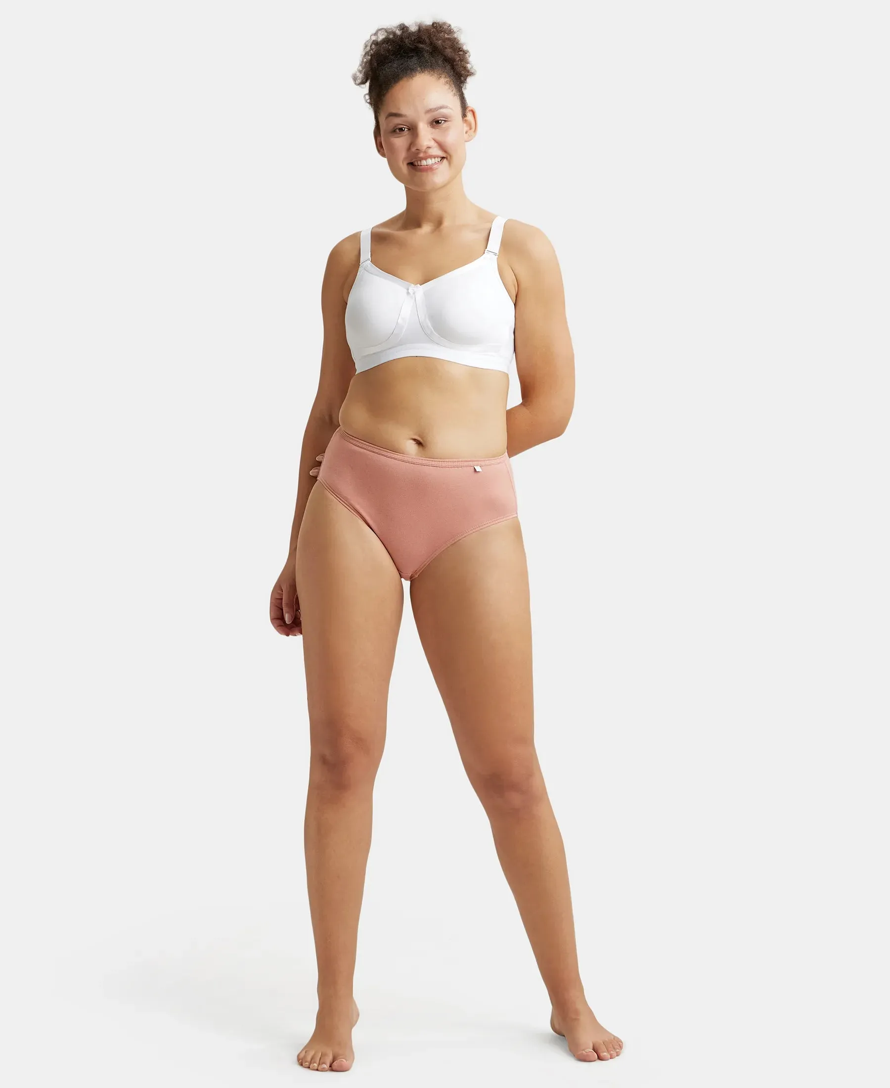 Wirefree Non Padded Plus Size Super Combed Cotton Elastane Stretch Full Coverage Everyday Bra with Detachable Straps - White
