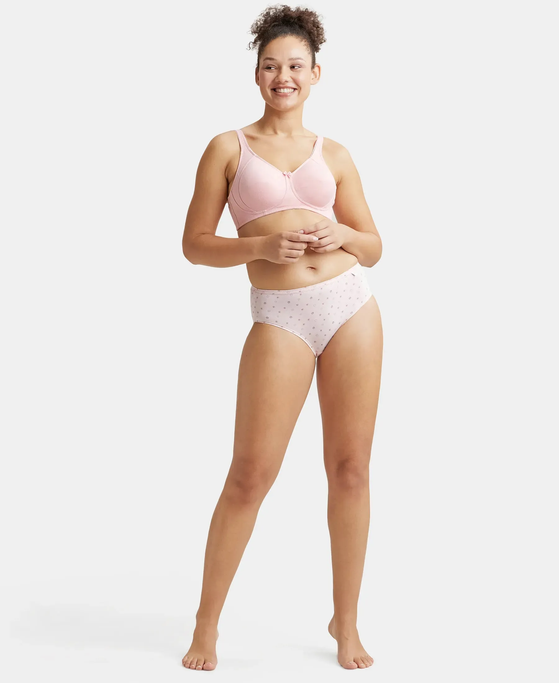 Wirefree Non Padded Super Combed Cotton Elastane Stretch Full Coverage Plus Size Bra with Side Panel Support - Candy Pink