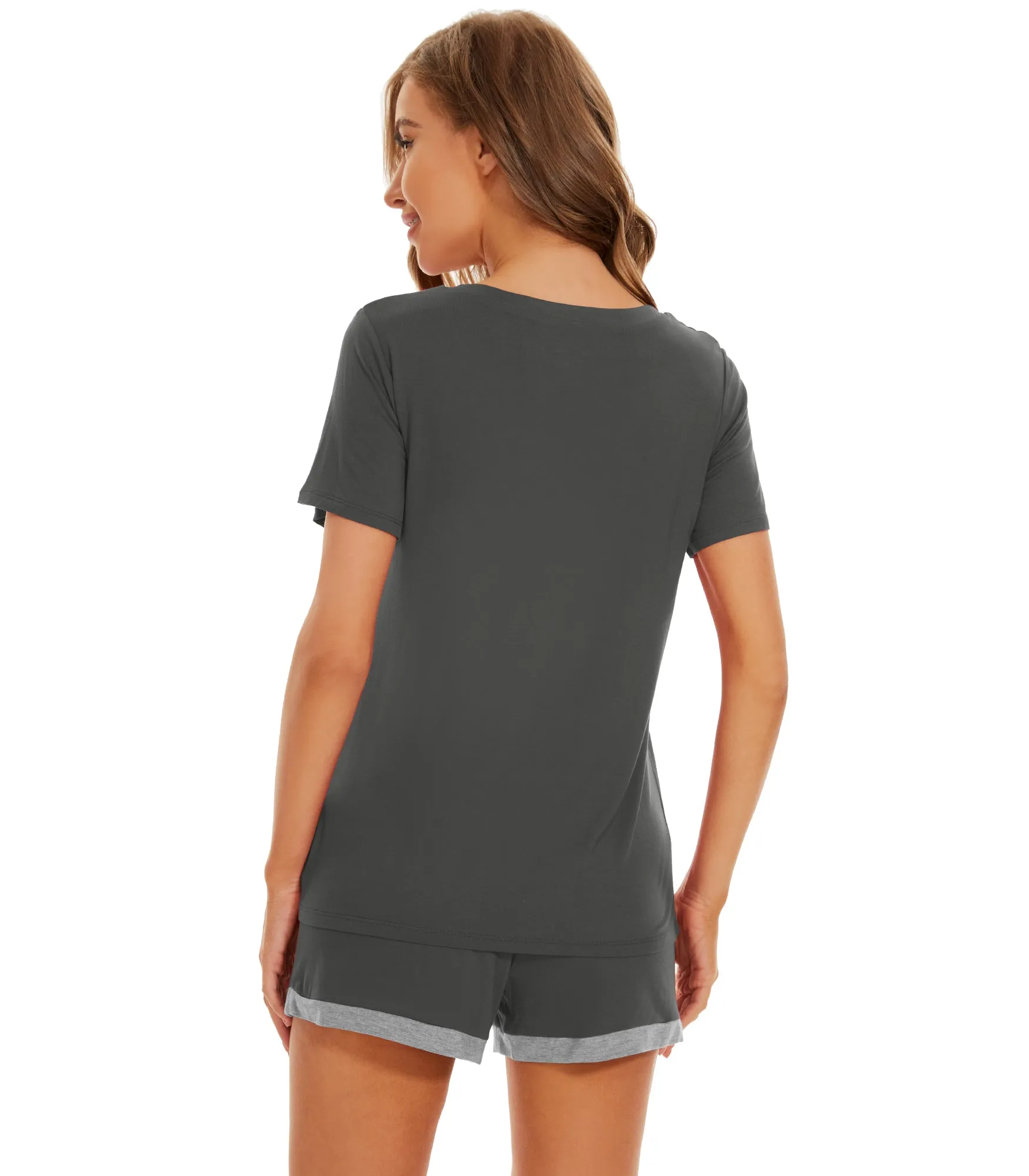 WiWi Bamboo Short Sleeve Pajama Sets for Women