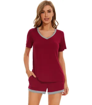 WiWi Bamboo Short Sleeve Pajama Sets for Women