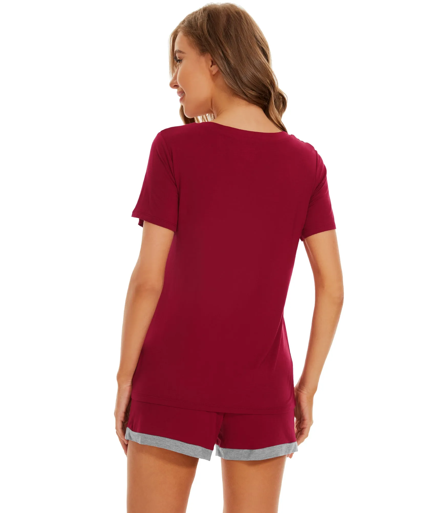 WiWi Bamboo Short Sleeve Pajama Sets for Women