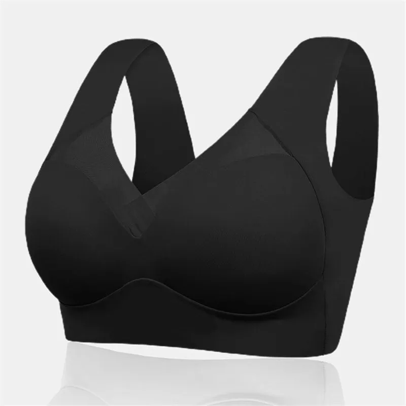 Women's Comfort Seamless Lace Mesh Wide Straps Bra