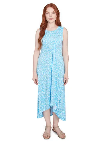 Women's Etched Medallion Puff Print High Low Dress - 42482
