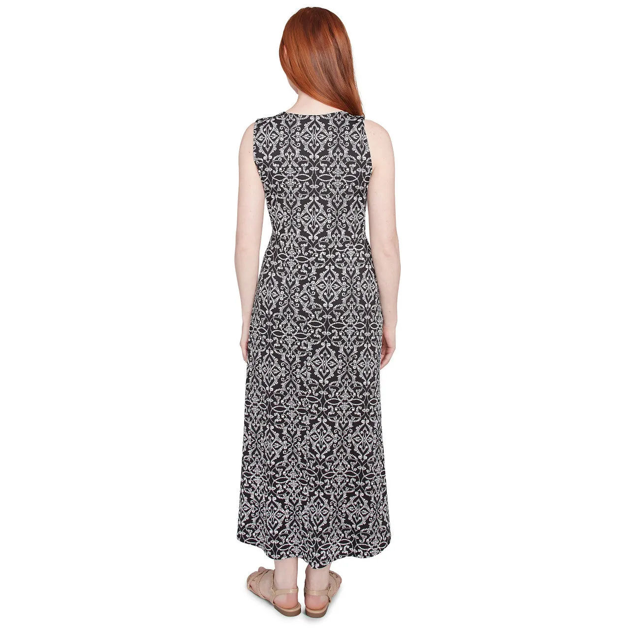 Women's Etched Medallion Puff Print High Low Dress - 42482