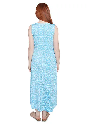 Women's Etched Medallion Puff Print High Low Dress - 42482