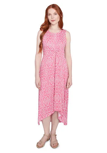 Women's Etched Medallion Puff Print High Low Dress - 42482