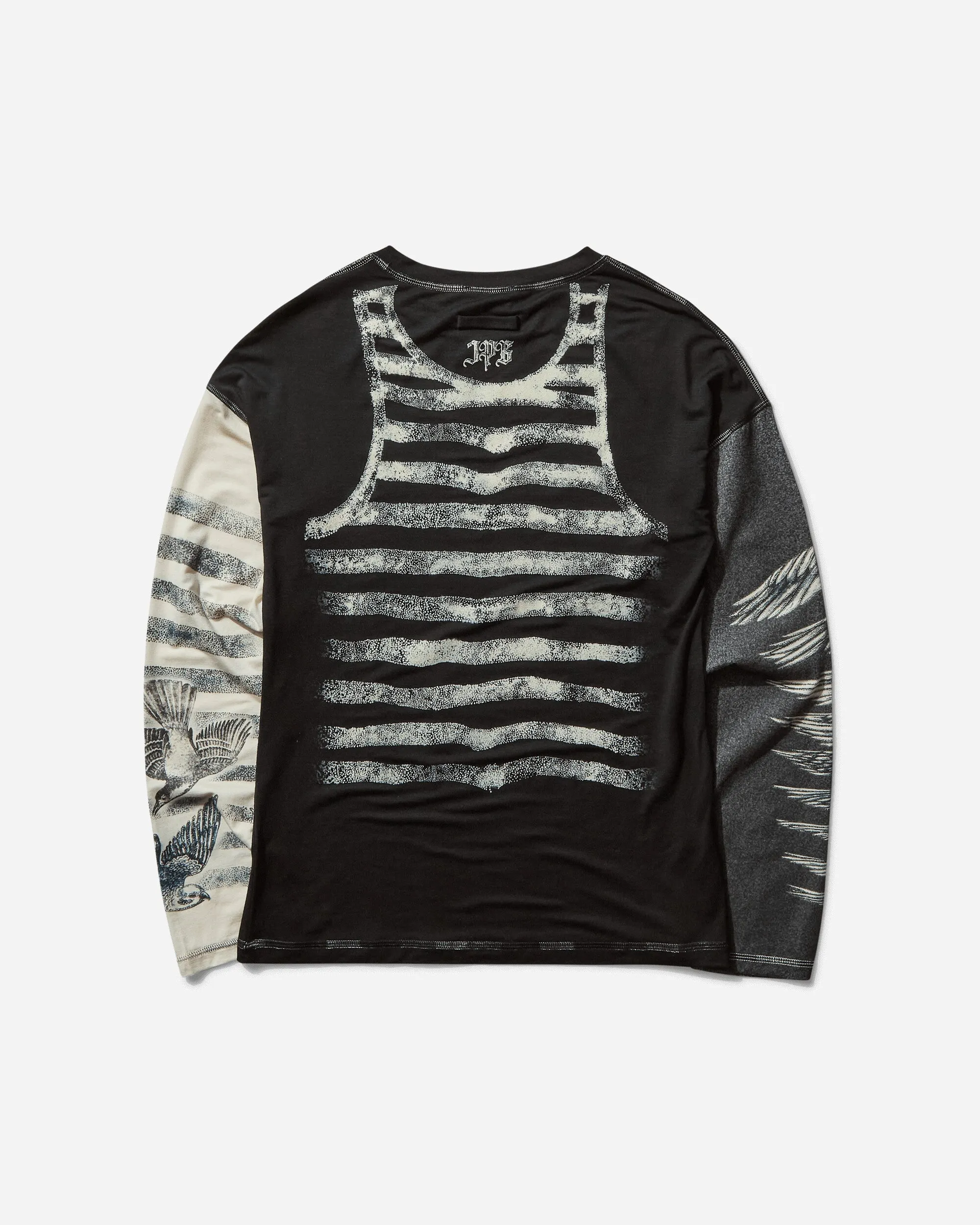 Women's "Tattoo" Longsleeve Top Black / Ecru