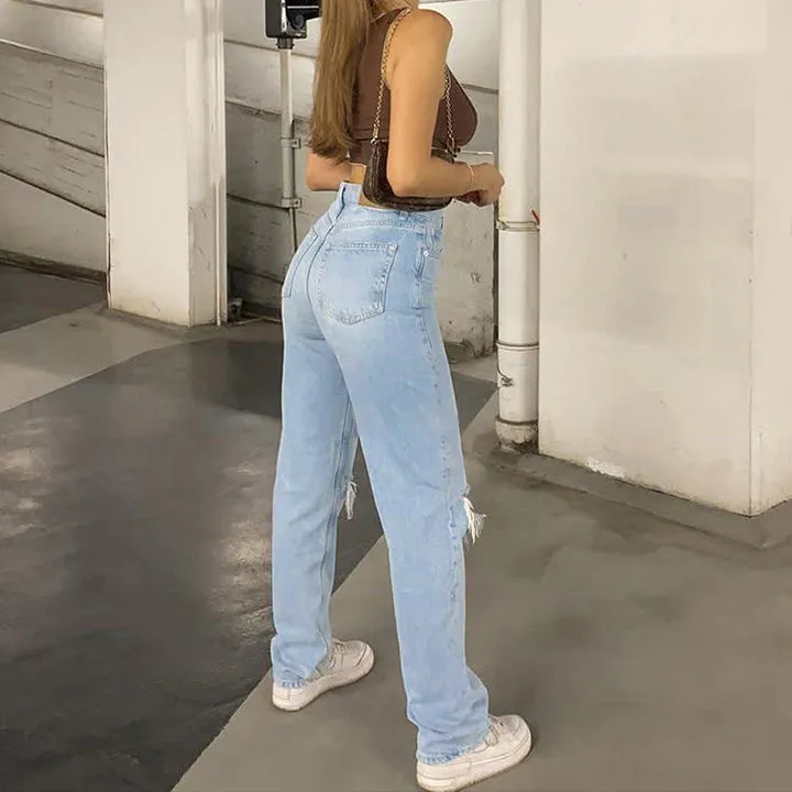 Women's Silkeir Blue Baggy Jeans