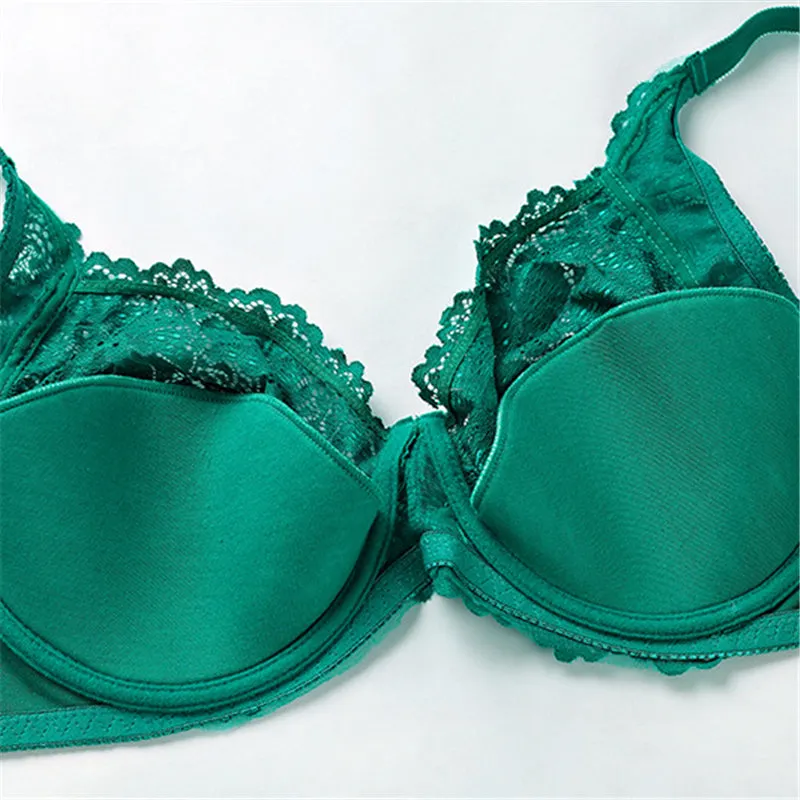 Women's Ultrathin Modal Floral Lace DDD Cup Bras - Blue