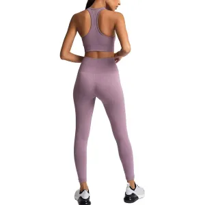 Women’s Yoga Outfits 2 piece Set Workout Tracksuits Sports Bra High Waist Legging Active Wear Athletic Clothing Set (L, Blackish Green)