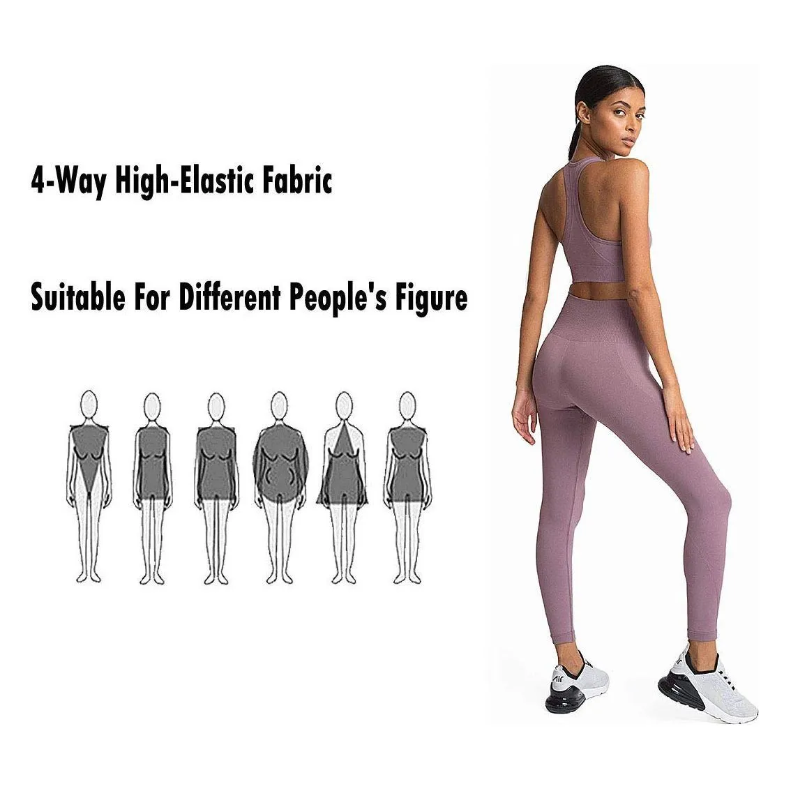 Women’s Yoga Outfits 2 piece Set Workout Tracksuits Sports Bra High Waist Legging Active Wear Athletic Clothing Set (L, Blackish Green)