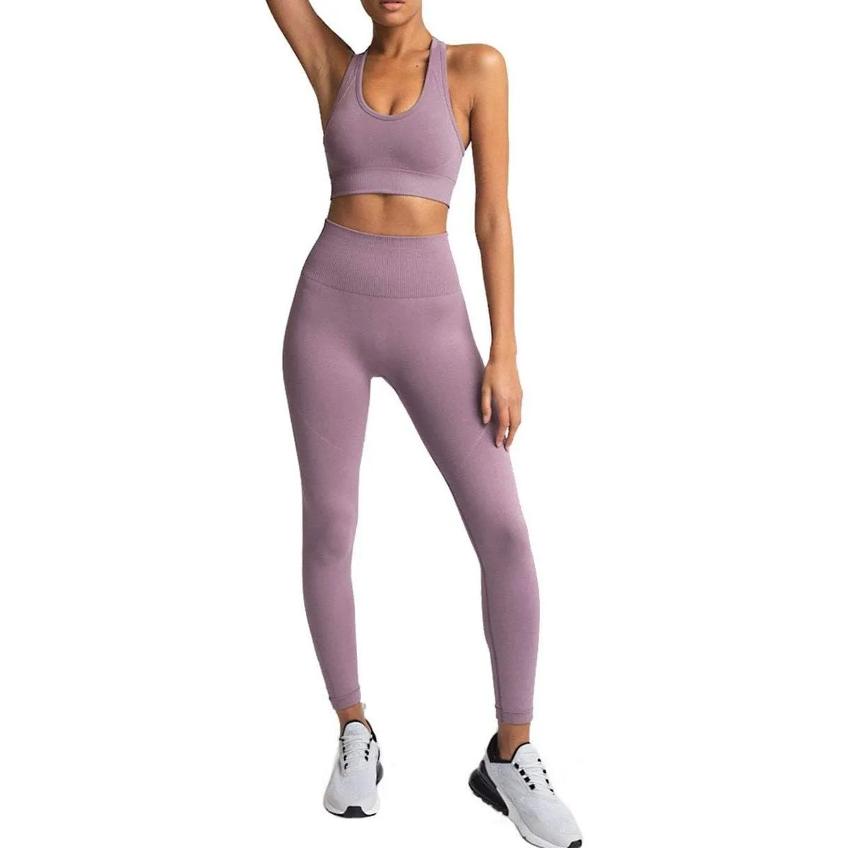 Women’s Yoga Outfits 2 piece Set Workout Tracksuits Sports Bra High Waist Legging Active Wear Athletic Clothing Set (L, Blackish Green)