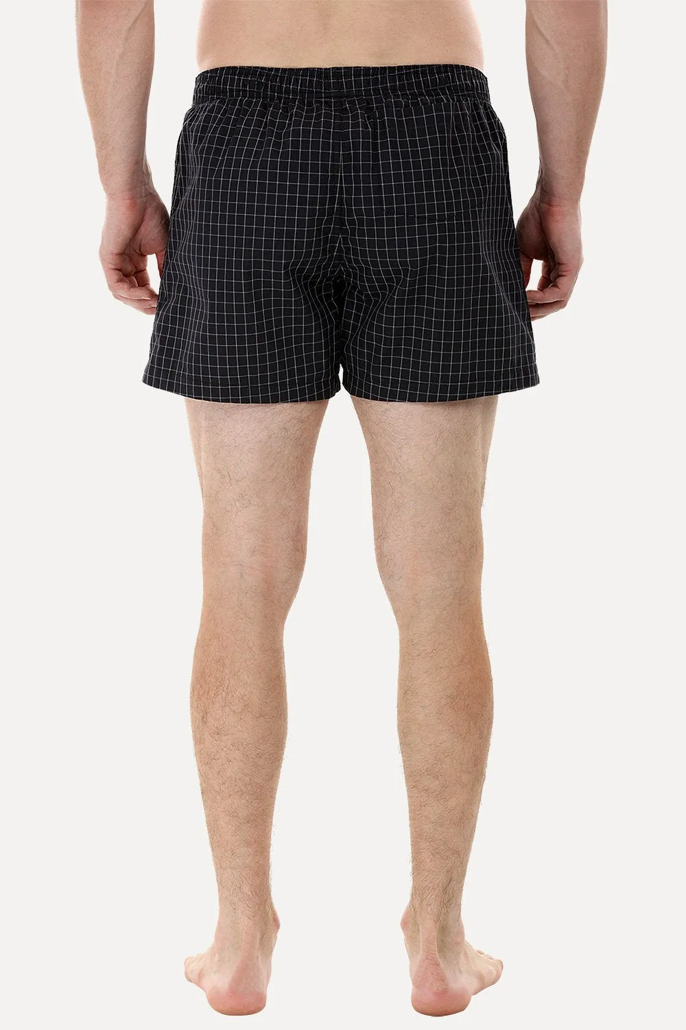 Woven Black Check Boxer Shorts