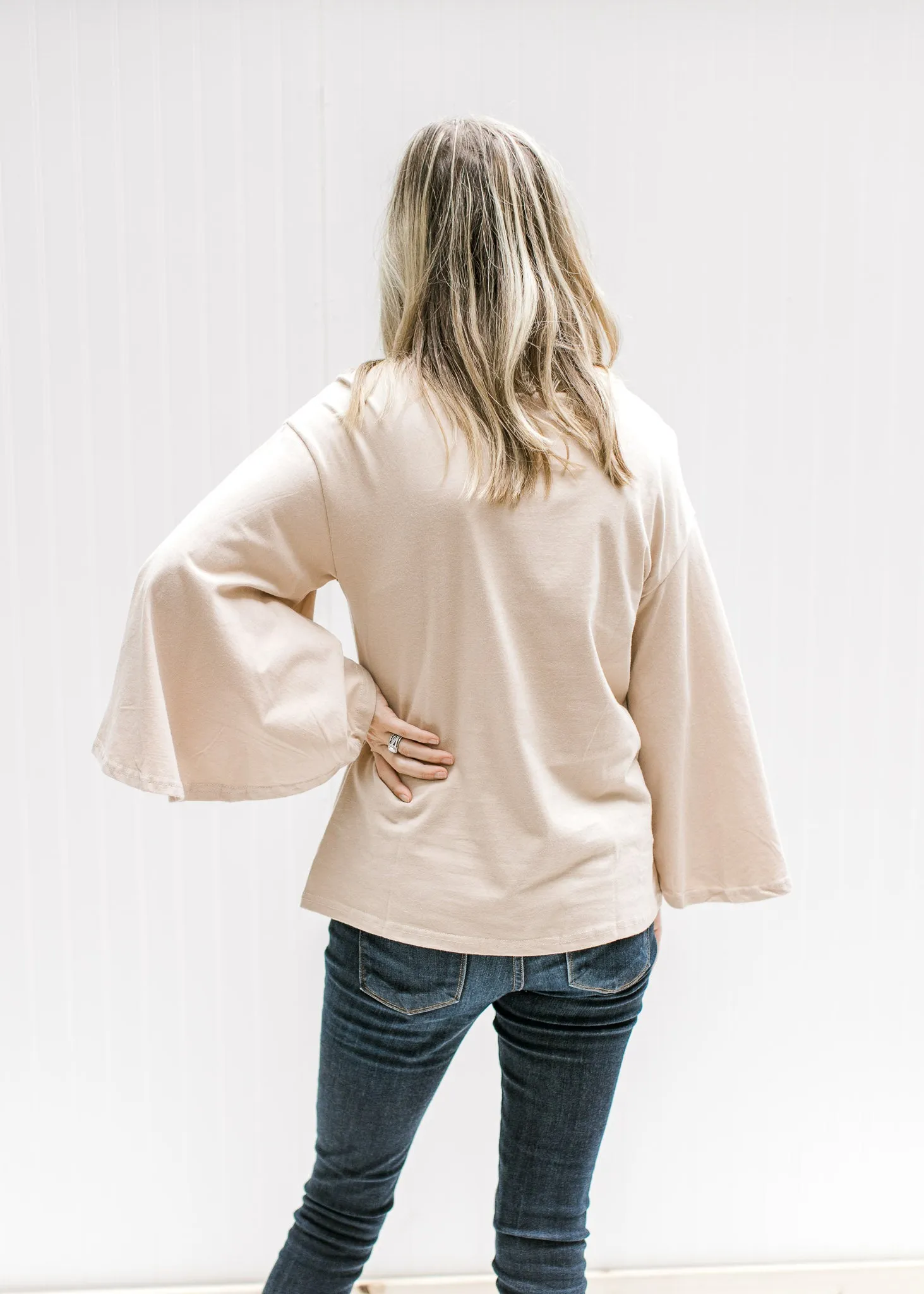 X Cream Butterfly Sleeve Top