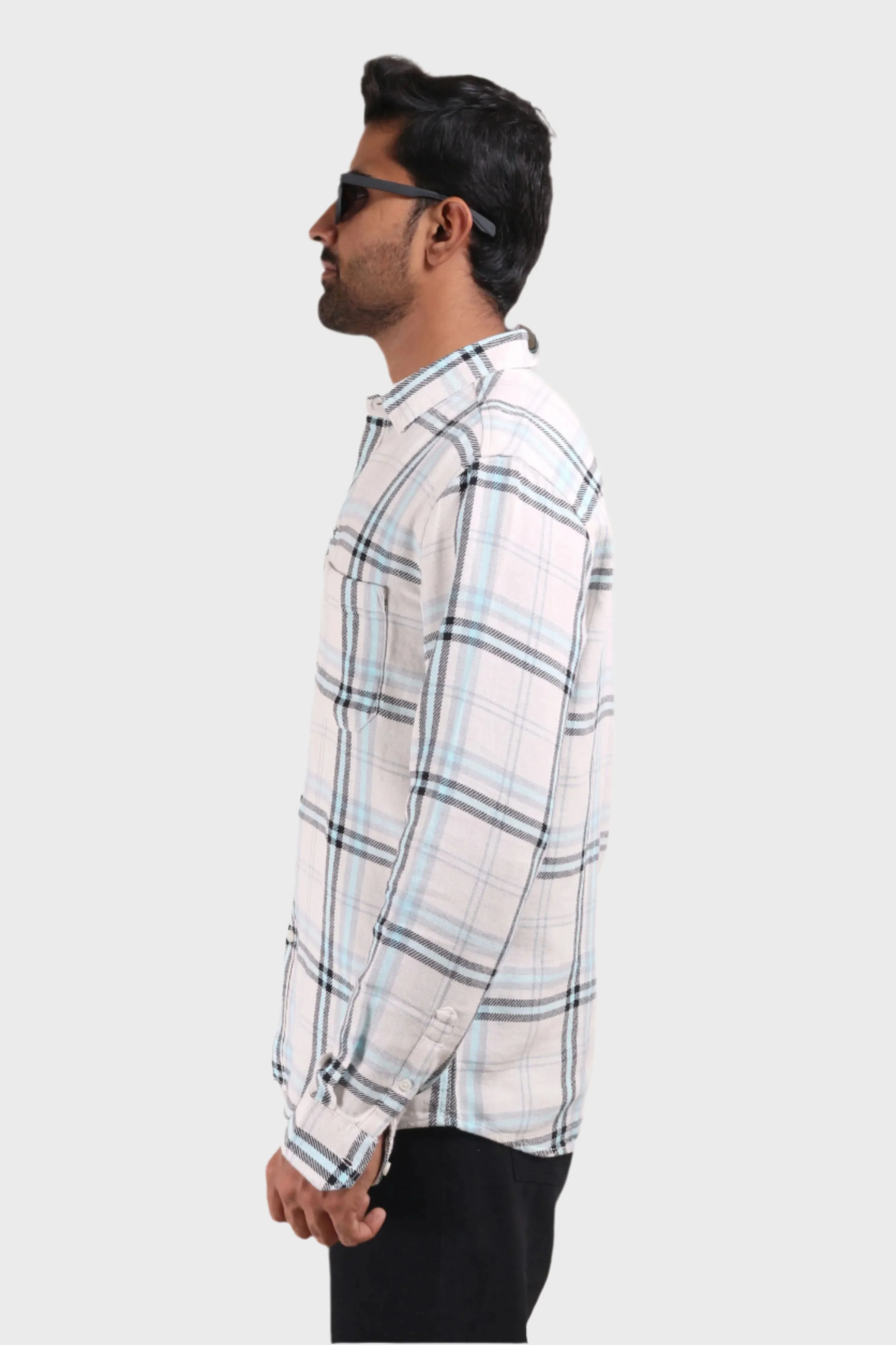 XKIND BLUE CHECKS REGULAR FIT SHIRT