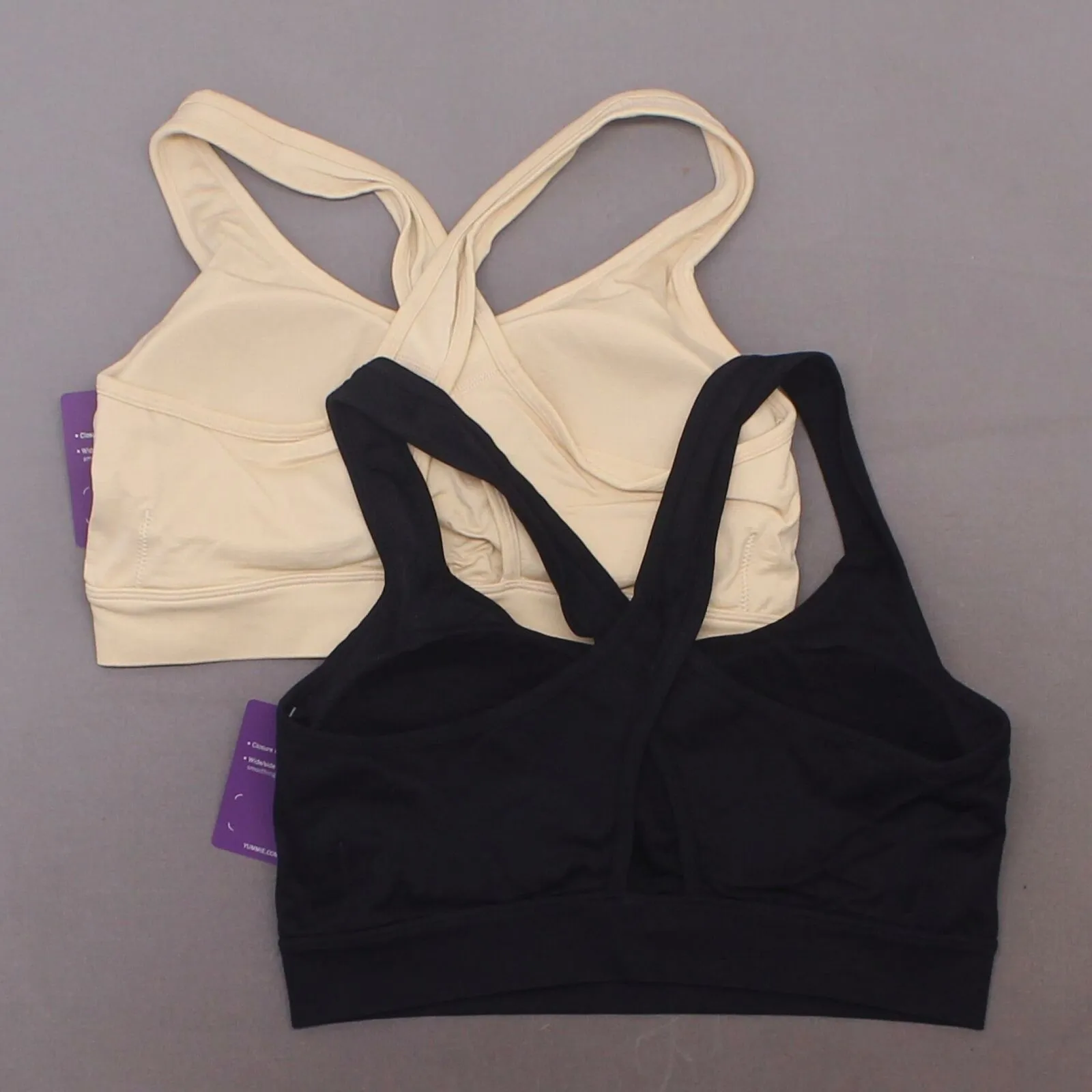 Yummie 2 Pack Cross Back Wireless Bras With Removable Pads
