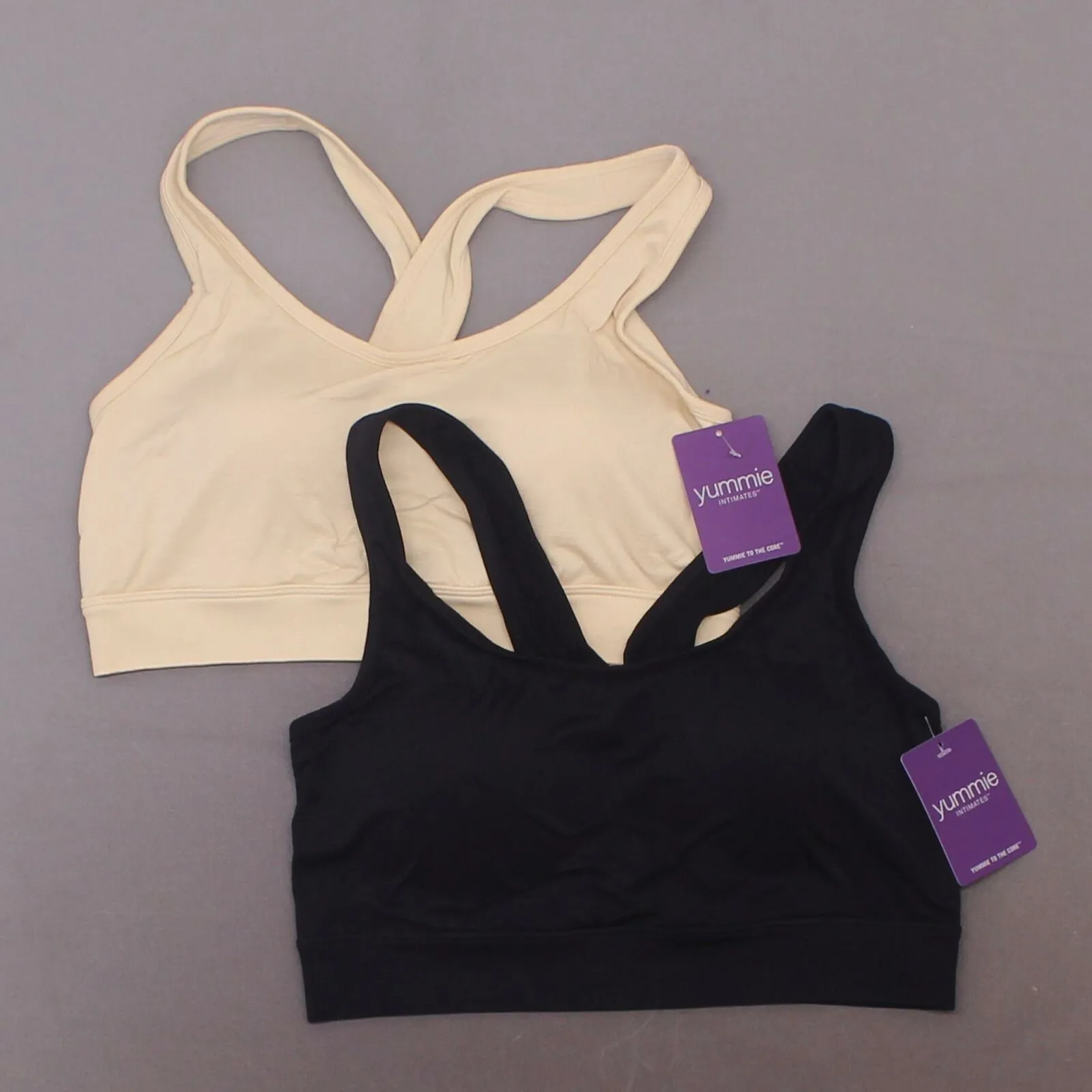 Yummie 2 Pack Cross Back Wireless Bras With Removable Pads