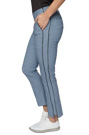 Zoo Blue/Cocoa Checkered Stretch Ankle Pant